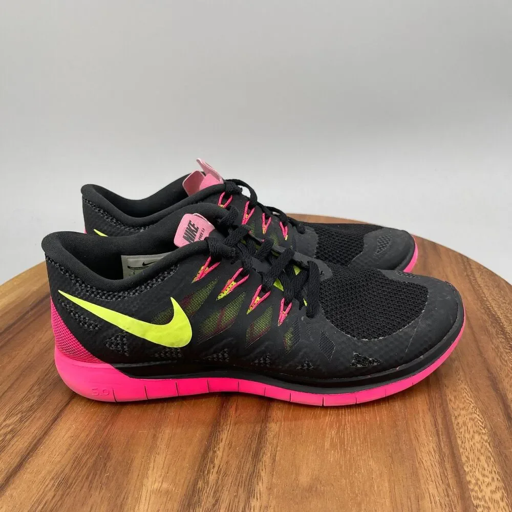 Nike Free 5.0 Shoes Womens Size 9 Black Running Comfort Walking Gym Sneakers